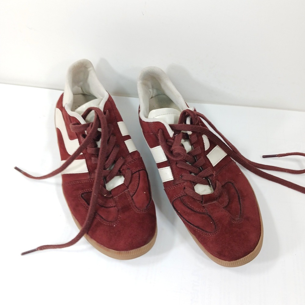 H&M Mens Burgundy Suede Terrace Sneakers Gum Sole US 10 EUR 41 1273075